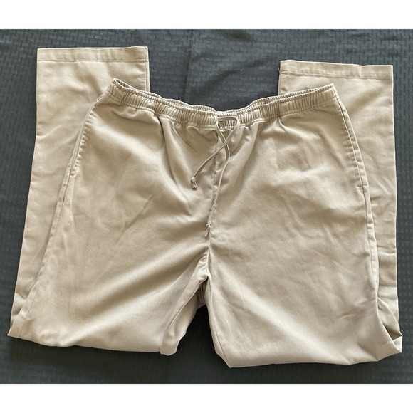 Appleseed's Women's Slacks Khaki, Elastic Tie Waistband, Straight Leg Size 16 - Picture 2 of 10